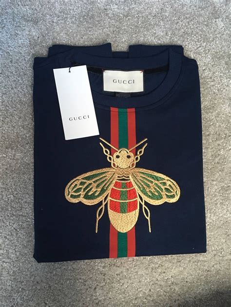 fake gucci bee shirt|gucci bee embroidered sweater.